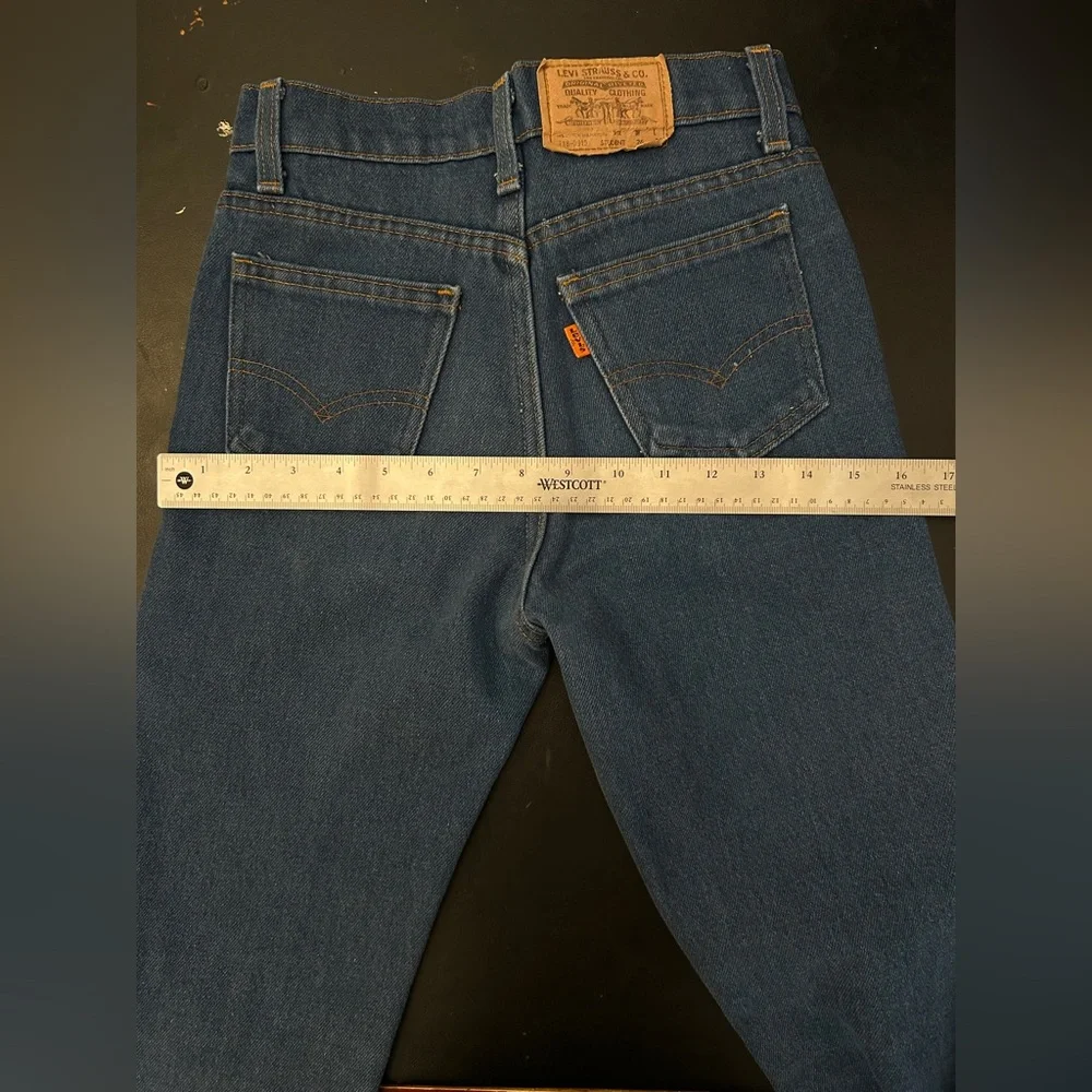 LEVI'S VINTAGE Student Fit Orange Tab 718-0914 denim jeans 26x30 (run small) - Picture 14 of 14